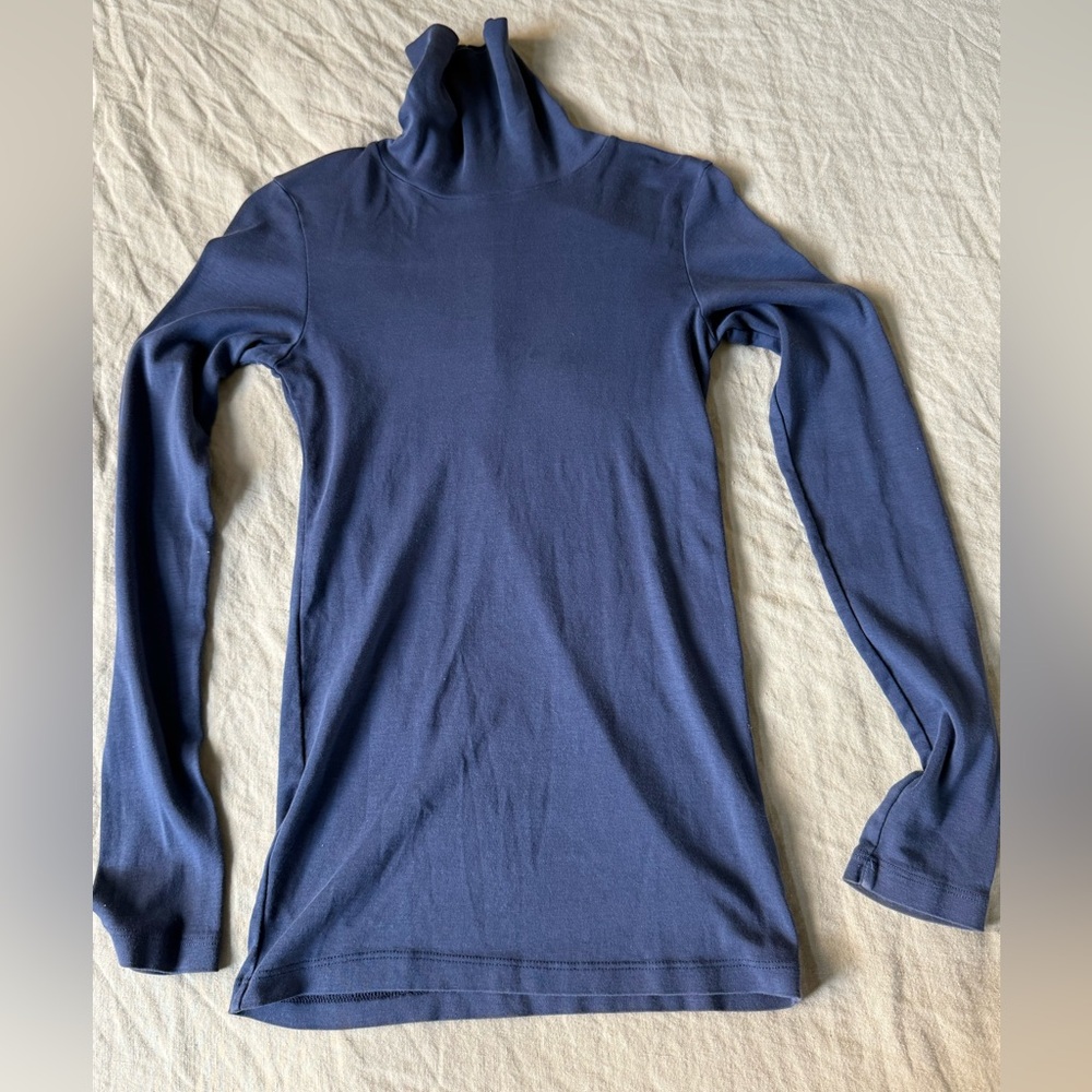 Stateside Navy Long Sleeve Turtleneck Top